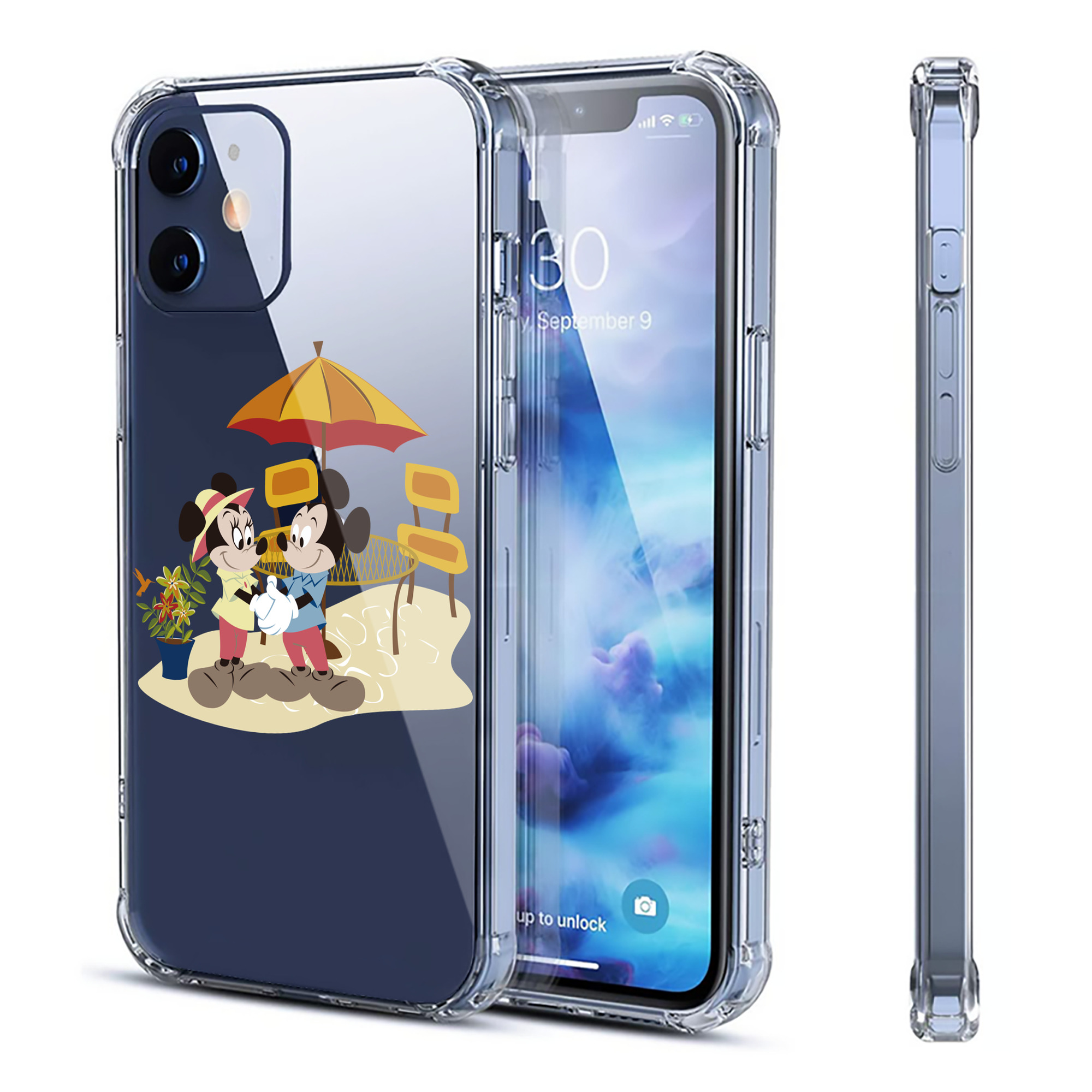 （画像用） ミッキーマウス Mickey Mouse 【iPhone 12シリーズ対応】透明スマホケース（クリアソフトケース）